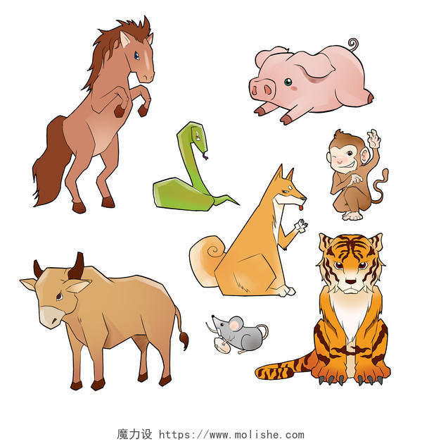 动物卡通元素插画